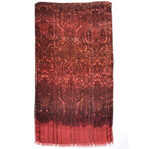 paisley scarf rectangular rust orange brown ombre Fall Autumn bohemian boho chic